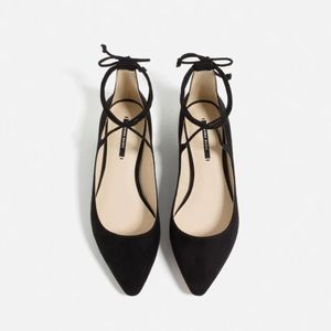 Zara Ankle Wrap Flats